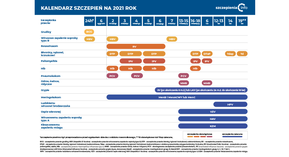 Главная санитарная инспекция Польши опубликовала программу вакцинаций на  2021 год - MedPol